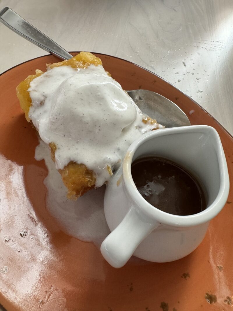 Disney's Sebastian's Bistro House made coconut-pineapple bread pudding- Travel with Carie