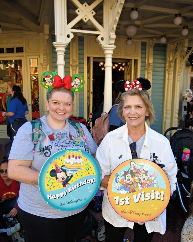 Travel with Carie - First time visit large buttons at Walt Disney World